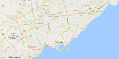 Kaart van die Westminster–Branson distrik Toronto