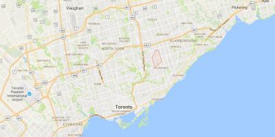 Kaart van die Wexford-distrik Toronto