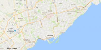 Kaart van York Mills distrik Toronto