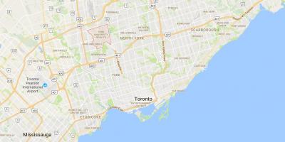 Kaart van die York Universiteit Hoogtes distrik Toronto